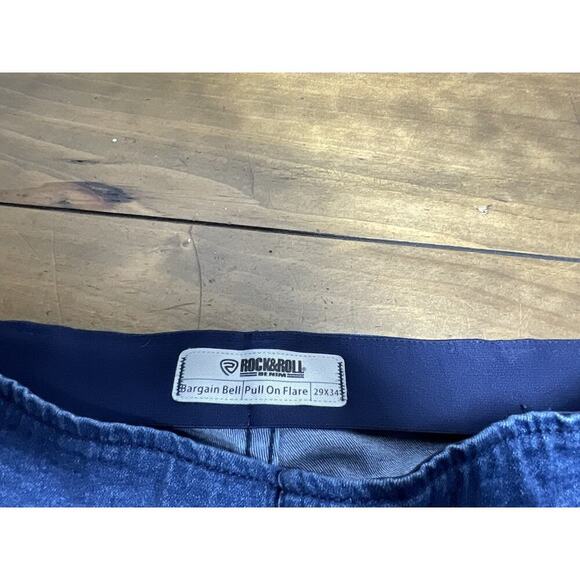 Rock & Roll Jeans Womens 29x34 Stretch Bargain Bell Pull On Flare Hippie - Picture 4 of 10